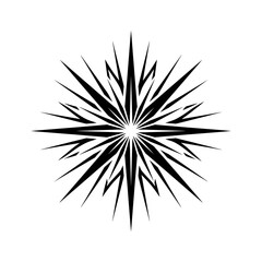 Obraz premium Abstract starburst snowflake geometric pattern design on white background