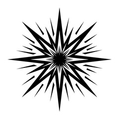 Fototapeta premium Abstract starburst geometric shape bursting radiating elements black white