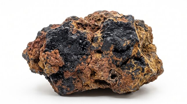 A realistic collection of manganese materials featuring raw manganese ore, pyrolusite, manganese oxide rock, crushed fragments, concentrate, metal pellets, granules, refined manganese pieces, and allo