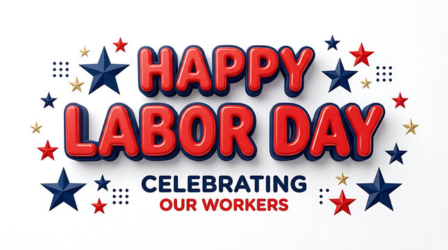 Vibrant and Festive Happy Labor Day Greeting Celebrating Workers and Their Contributions