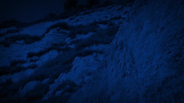 Cliffs At Night Moving Shot
