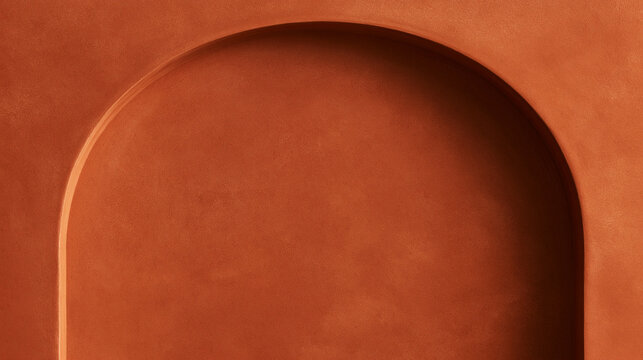Minimalist Terracotta Wall with Arch Niche Backdrop