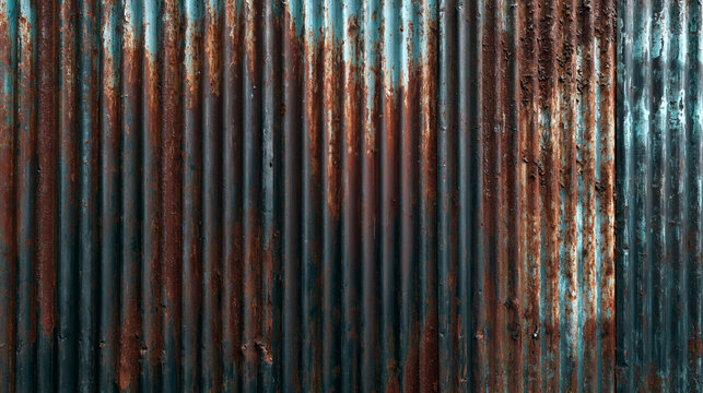 Corrugated Rusted Metal Wall Industrial Grunge Texture