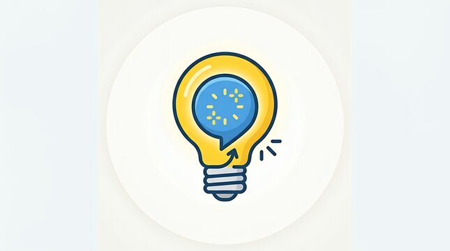 Light Bulb Icon With Speech Bubble Symbolizing Creative Idea And Communication Concept light bulb bulb speech bubble idea concept creativity inspiration thinking communication thought solution mind
