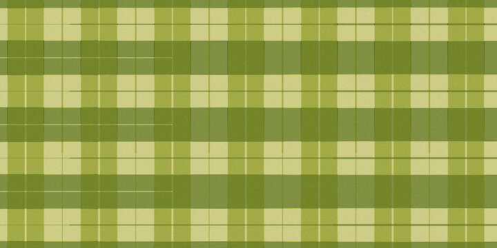 A gentle green and beige plaid fabric texture offers a neutral and adaptable backdrop ideal for numerous design projects and various digital applications