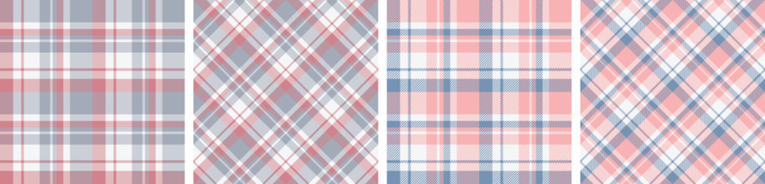 Check plaid seamless pattern set.tartan plaid for dress ,flannel skirt, tablecloth other modern and fashion summer textile print.