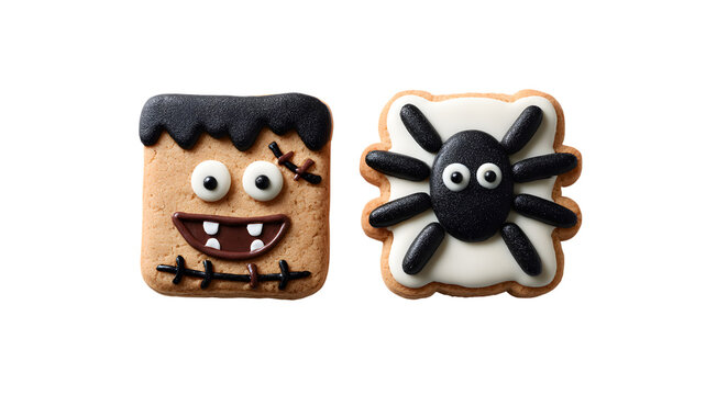 Frankenstein and spider cookies for Halloween party