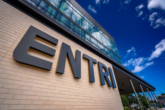 Brisbane, QLD, Australia - Jul 18, 2026: Entri building modern exterior