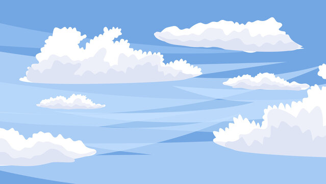 High Resolution Illustration design of a blue sky with white clouds