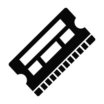 RAM memory stick icon isolated on white background for computer hardware design