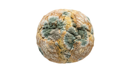 Naklejka premium Round moldy bread loaf isolated on transparent background