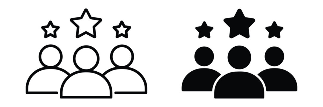 Customer experience icon featuring user satisfaction symbol for client engagement, service quality, feedback, and business relationship management