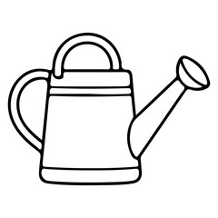 Watering can garden plant agriculture flora outline vector icon © MS Graphics