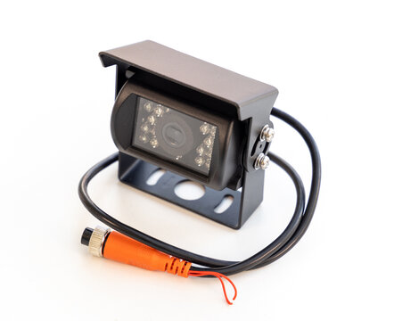 Vehicle Backup Camera with Night Vision LEDs and Orange Connector