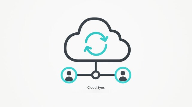 Cloud Sync Icon for Data Sharing and Team Collaboration