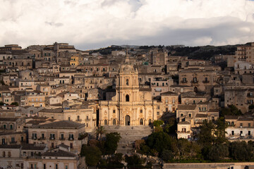 Obraz premium Modica, Italy; 1st August 2026: The Cathedral of San Giorgio, an icon of Sicilian Baroque in the Val di Noto on the island of Sicily.