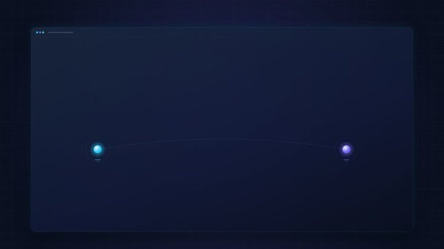 A modern futuristic HUD UI dashboard displaying encrypted data transfer between nodes, smart contract verification, and real-time analytics on a dark blue grid background