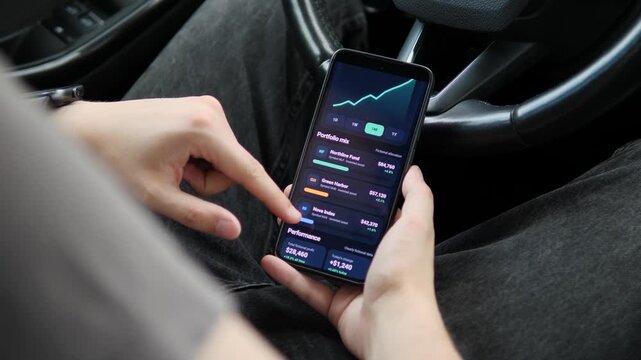 Smartphone portfolio overview shows diversified assets, rising value and recent transactions, illustrating how digital tools support confident investment decisions.