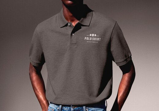 Closeup Polo Tshirt Mockup For Apparel And Branding Design