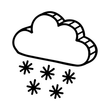 PNG Cloud snowflakes winter illustration