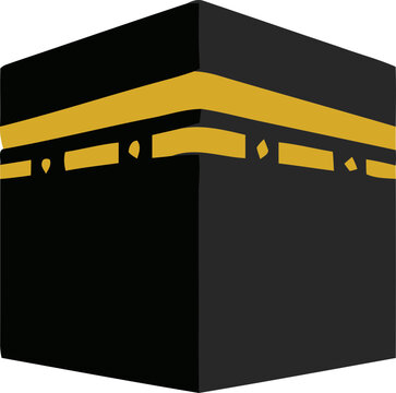 Isometric Kaaba Mecca vector icon for Hajj, Umrah, and Islamic pilgrimage