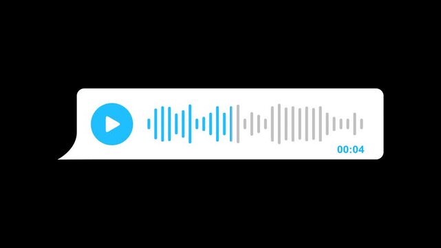 Voice Message Chat Bubble with Audio Waveform and Play Button Animation