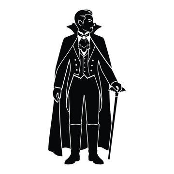 Count Dracula Vampire Silhouette VectorCount Dracula Vampire Silhouette Vector