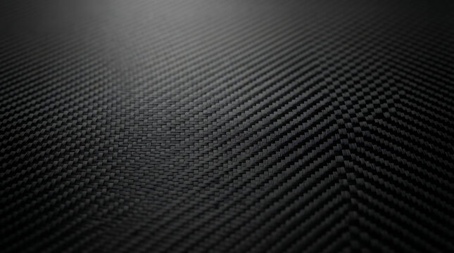 Close-up textured background of a dark, woven carbon fiber material with a subtle diagonal pattern and reflective sheen
