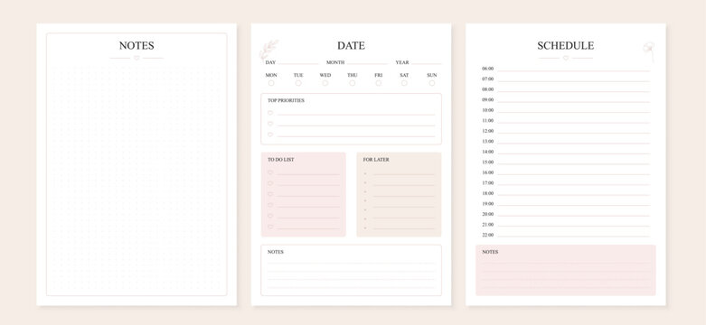 Daily planner template a4. To Do List Planner Page. Priorities and goals layout, notes and oth. Printable Daily Organizer.