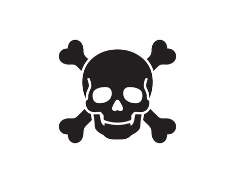 Black skull and crossbones icon
