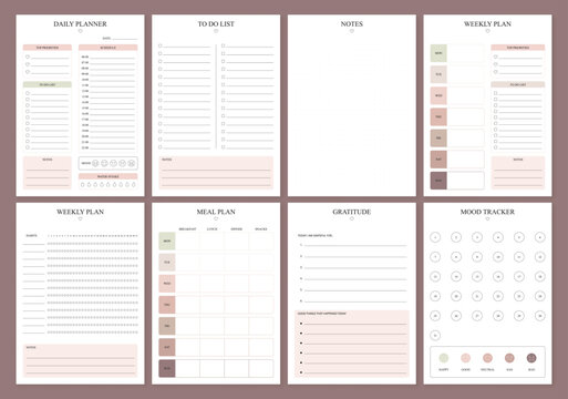 Daily planner template a4. To Do List Planner Page. Priorities and goals layout, notes and oth. Printable Daily Organizer.
