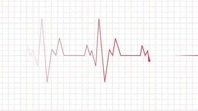 Heartbeat line sharp spikes and flat sections minimal abstract medical pulse design animation