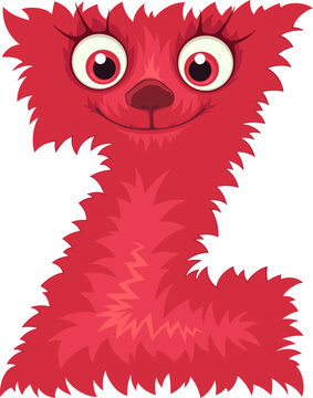 Alphabet letter Z. Font of cute monster.	