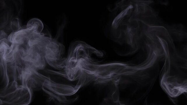 Dark background with swirling gray and purple smoke at the bottom
