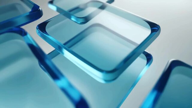 Glass blocks featuring translucent blue tones and clean modern geometric design creating an abstract architectural pattern suited for contemporary commercial projects.