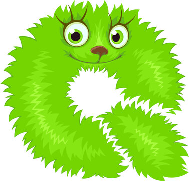 Alphabet letter Q. Font of cute monster.	