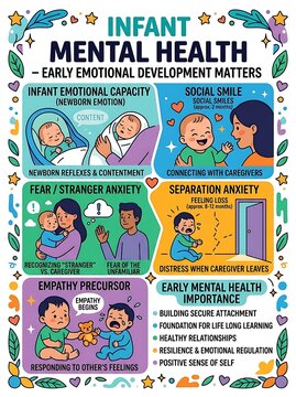 Educational infographic explaining infant mental health and development