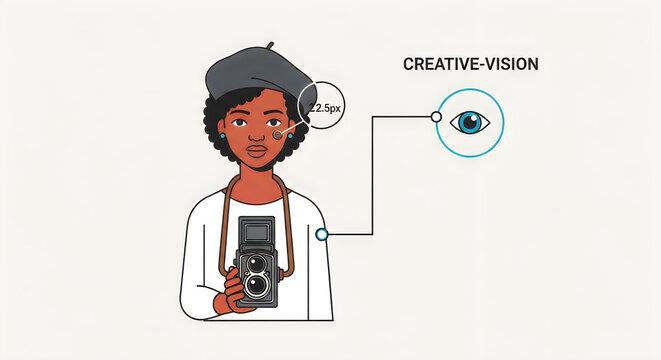 Creative Vision Concept Featuring Black Female Photographer with Camera