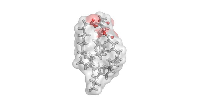 Triglyceride PLP (1,3-dipalmitoyl-2-linoleoylglycerol), mixed-acid triglyceride containing palmitic and linoleic acid chains, 3D molecule 4K