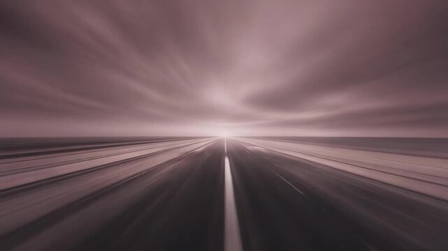 Abstract image of a road or runway with motion blur leading to bright horizon
