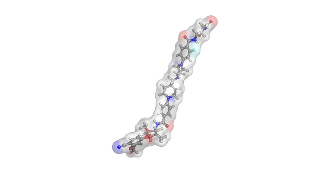 Luxdegalutamide (ARV-766 / JSB462), oral PROTAC androgen receptor degrader used for treating metastatic castration-resistant prostate cancer, 3D molecule 4K  