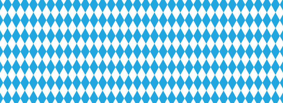 Blue and white Bavarian checkered seamless pattern inspired by Oktoberfest. Classic German textile background for fabric, apparel, wallpaper, tablecloths, wrapping paper, and surface design.