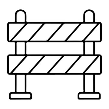 Road barrier construction barricade warning sign vector icon