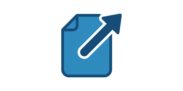 Document icon with arrow for file upload and external link functionality.
