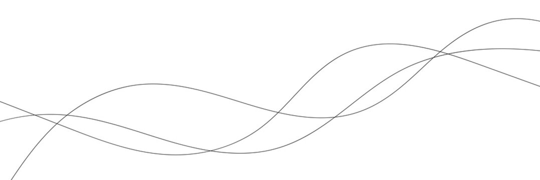 Thin line wavy abstract background with elegant flowing curves, minimal geometric wave pattern and smooth contour lines, modern decorative vector design for website banners, posters, backgrounds.