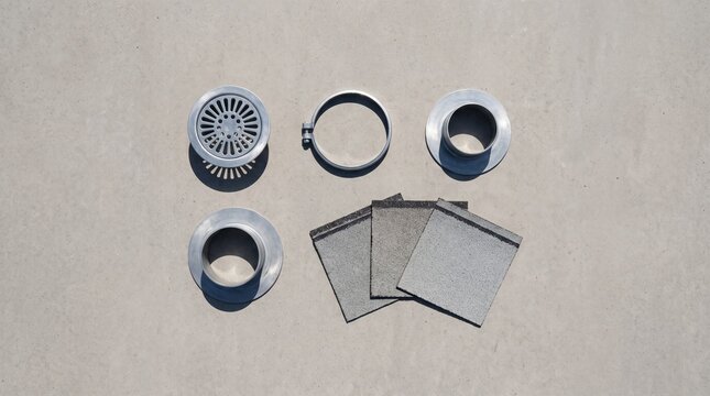 Roof drainage components arranged for material selection