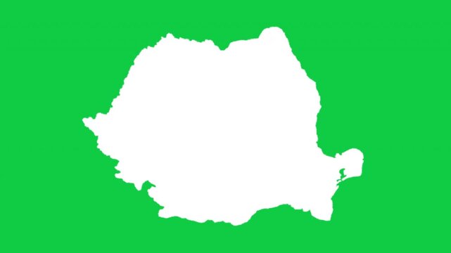 Romania wiggle animation map loop green background