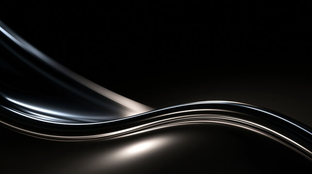 Abstract Metallic Wave on Dark Elegant Background