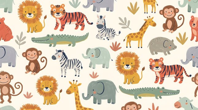 Cute animal pattern background design