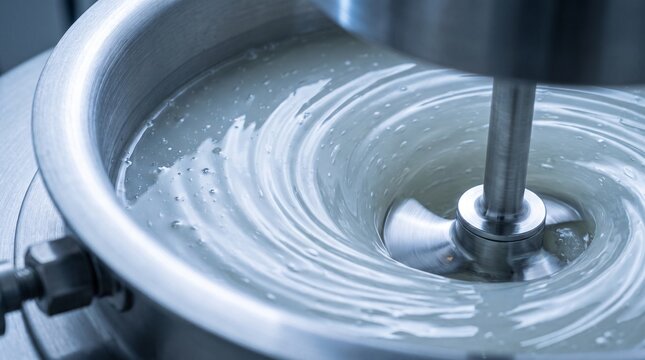 Hydrocolloid vortex inside a chilled mixing vessel